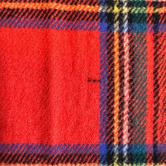 VINTAGE Youth Park Red Tartan Plaid Scarf - Picture 7 of 8